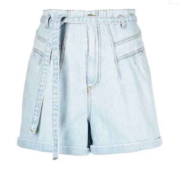 Pinko High Waist Light Blue Denim Shorts size 28